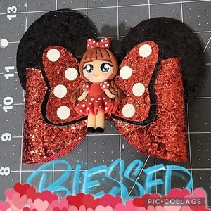 Faux leather hairbow